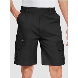 MAGCOMSEN Mens Cargo Shorts Black Tactical Hiking Multi-Pocket Camping Size 40